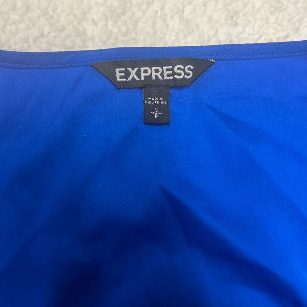 Express Blue Zip-Front Top - Picture 5 of 6